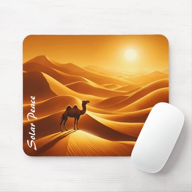 Mousepad Animais selvagens camelo deserto viagem dunes bril (Com mouse)