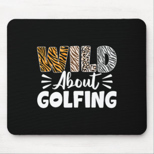 Mousepad Animais Selvagens no Golfe Padrão Golfista Leopard