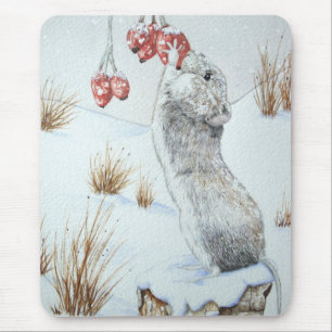Mousepad Animais selvagens vermelhos das bagas da cena