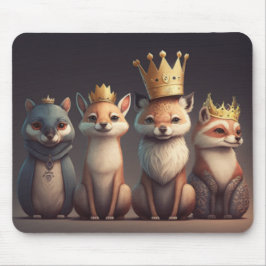 Mousepad Animais selvagens vestindo coroas
