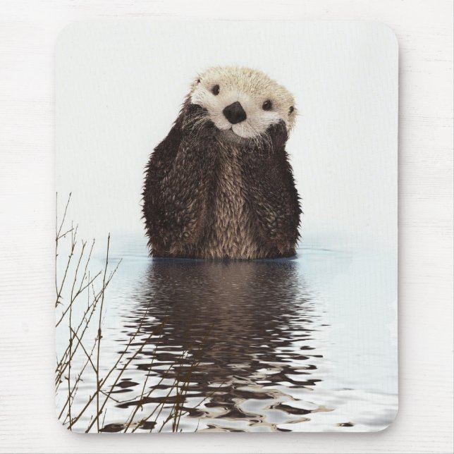 Mousepad Animal de boca lisa, adorável, (Frente)