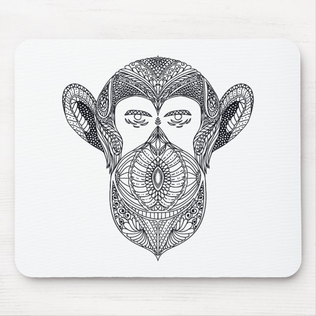 Mousepad Animal selvagem do Doodle da floresta (Frente)