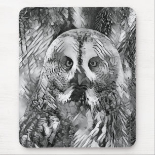 Mousepad AnimalArtBW_Owl_001