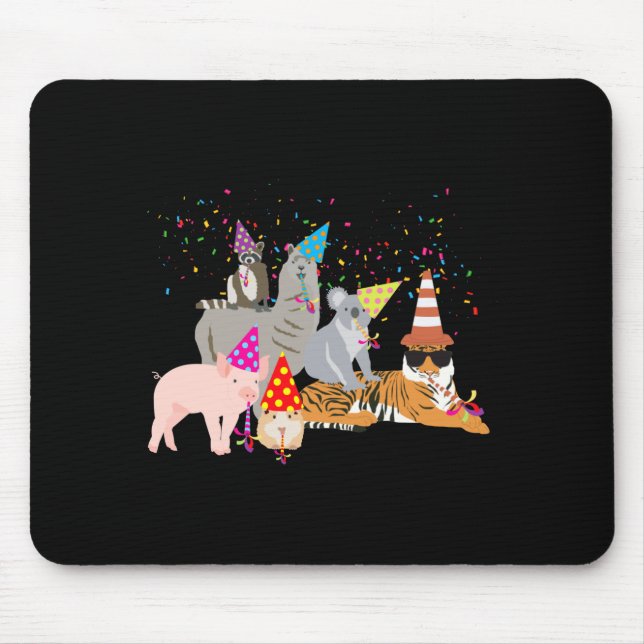Mousepad Animals Partying Cute Animals Having A Party  (Frente)