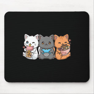 Mousepad Anime Boba Tea Bubble Tea Gamer Ramen Cat