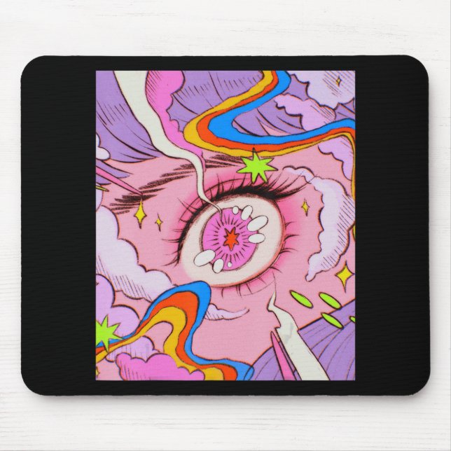 Mousepad Anime Eyes Pastel Kawaii Egirl Japonês estético (Frente)