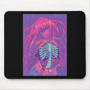 Mousepad Anime fantasia de Halloween Garota Waifu assustada