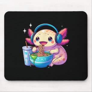 Mousepad Anime Kawaii Axolotl Comendo Ramen Noodles Tee