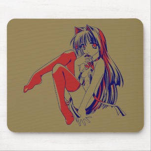 Mousepad Anime Kawaii, Manga Americana Neko Catgirl