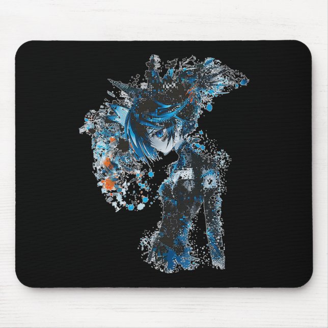 Mousepad Anime Manga Graphic Blue-eye Illustration Anime (Frente)