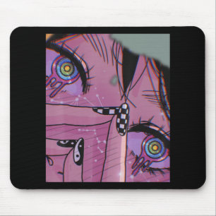 Mousepad Anime Olhos Pastel Kawaii Garota Estética Japonesa