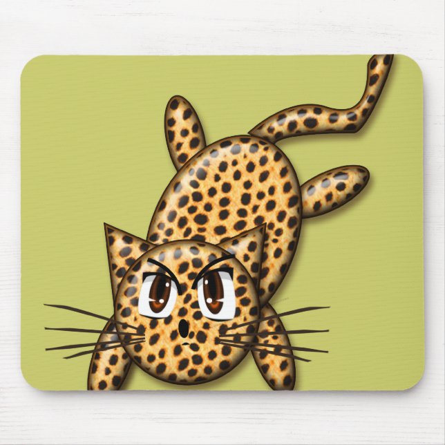 Mousepad Anime Super Fofo Leopardo Gatinho (Frente)