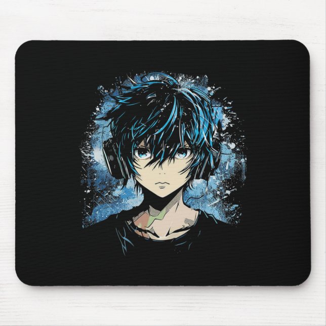 Mousepad Anime Trabalho de arte do Fone de Ouvido do Anime  (Frente)