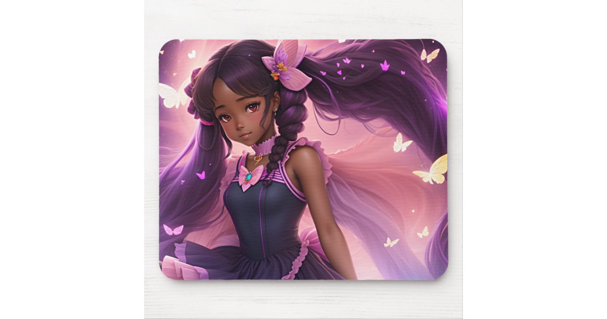 Cute Black Girl Aesthetic' Mouse Pad