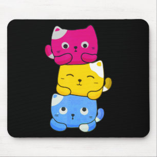 Mousepad Animes de Gato Kawaii, Pansexuais, Arte, Orgulho P