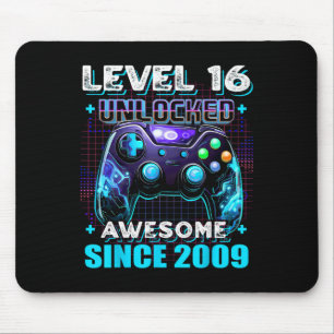 Mousepad Aniversário 16º Aniversário Nível 16 Jogador 16 An