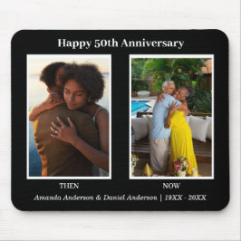 Mousepad Aniversário da Colagem de Fotos em Preto e Branco