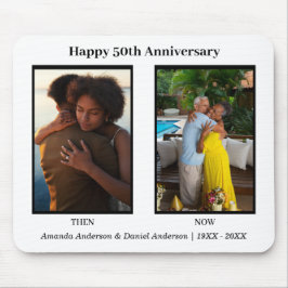 Mousepad Aniversário da Colagem de Fotos em Preto e Branco