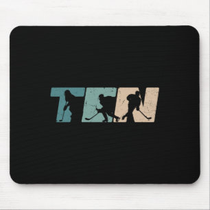 Mousepad Aniversário de 10 anos de hóquei no gelo retrô Men
