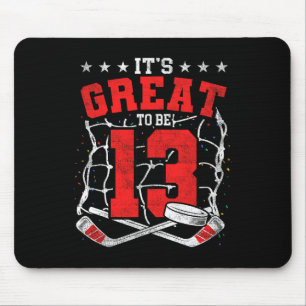 Mousepad Aniversário de 13 anos Amantes de Hóquei É Ótimo T