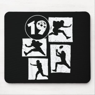 Mousepad Aniversário de 19 anos Futebol Americano Retro 19 