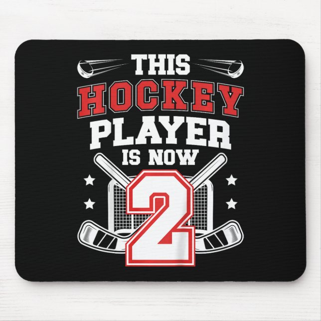 Mousepad Aniversário de 2 anos de hóquei no gelo para crian (Frente)