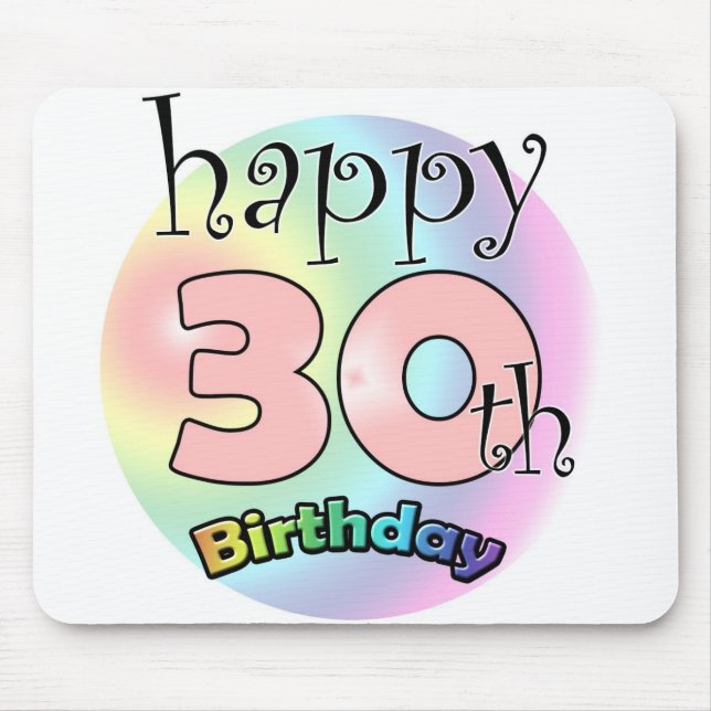 Mousepad Aniversário de 30 anos Feliz (roze) (Frente)
