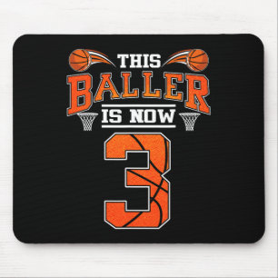 Mousepad aniversário de 3 anos De Basquete Este Chamador Ag