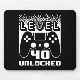 Mousepad aniversário de 40 anos para Homens Nível 40 Jogado