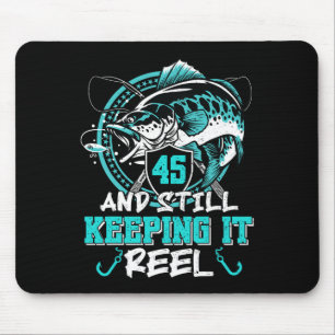 Mousepad Aniversário de 45 anos de pesca engraçado 45 ainda
