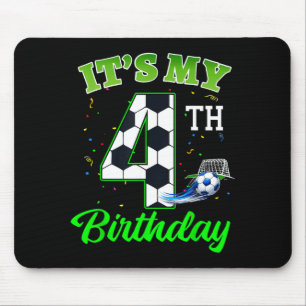 Mousepad Aniversário de 4 anos Futebol Menino Menina Crianç