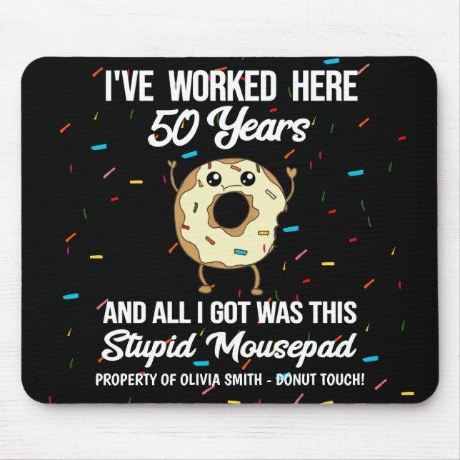 Mousepad Aniversário de 50 Anos de Trabalho Citação (Frente)