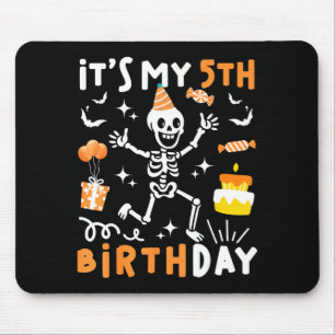Mousepad aniversário de 5 anos crianças esqueleto engraçado