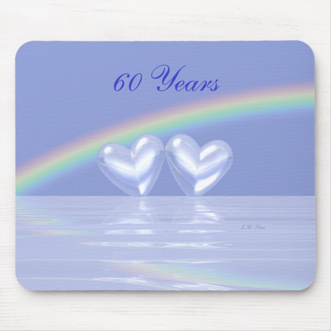 Mousepad Aniversário de 60 anos Diamond Hearts (Frente)