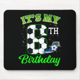 Mousepad Aniversário de 6 anos Futebol Menino Menina Crianç