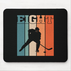 Mousepad Aniversário de 8 anos de hóquei no gelo retrô Meni