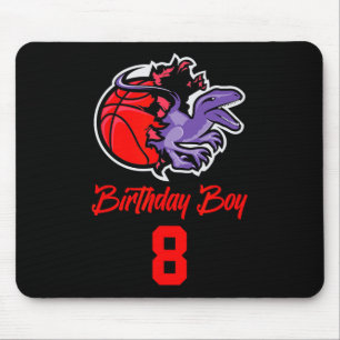 Mousepad Aniversário De 8 Anos Para Bysketbyll E Dinosa