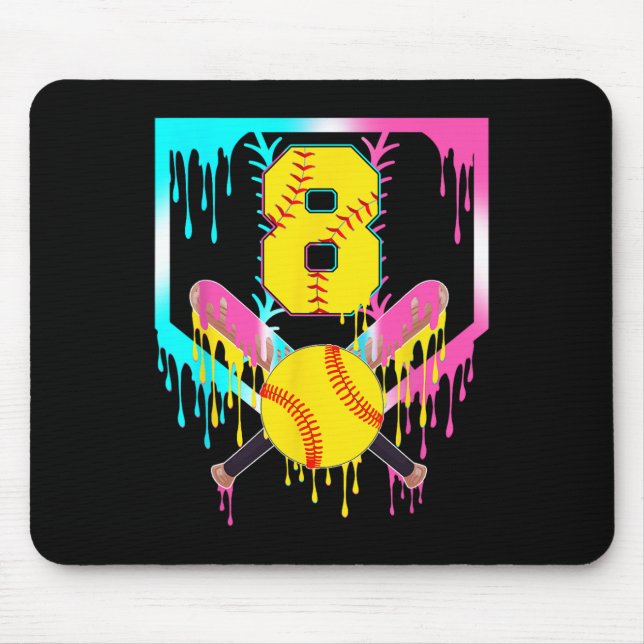 Mousepad Aniversário de 8 anos Softll Home Plate Drip Sorve (Frente)
