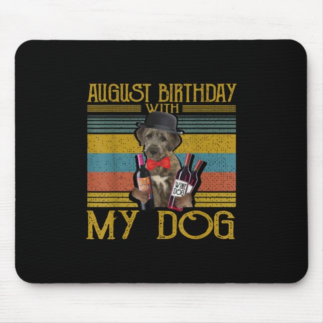 Mousepad Aniversário De Agosto Com O Meu Cão De Wolfhound I (Frente)