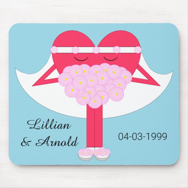 Mousepad Aniversário de Casamento do Coração (Frente)