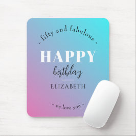 Mousepad Aniversário design minimalista em cores pastosas