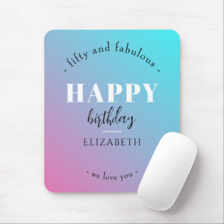 Mousepad Aniversário design minimalista em cores pastosas