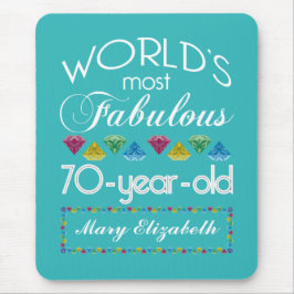 Mousepad aniversário do 70 a maioria de gemas coloridas