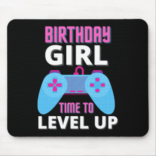 Mousepad Aniversário do Birthday Girl Time to Level Up Vide