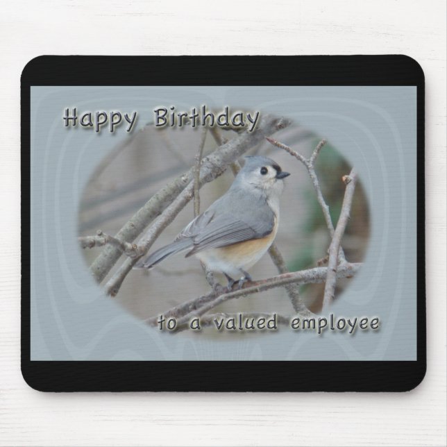 Mousepad Aniversário do Funcionário com Valor de Titmouse T (Frente)