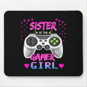 Mousepad Aniversário do jogo de vídeo da irmã da garota gam