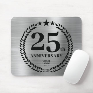 Mousepad Aniversário do logotipo comercial do 25 Silver