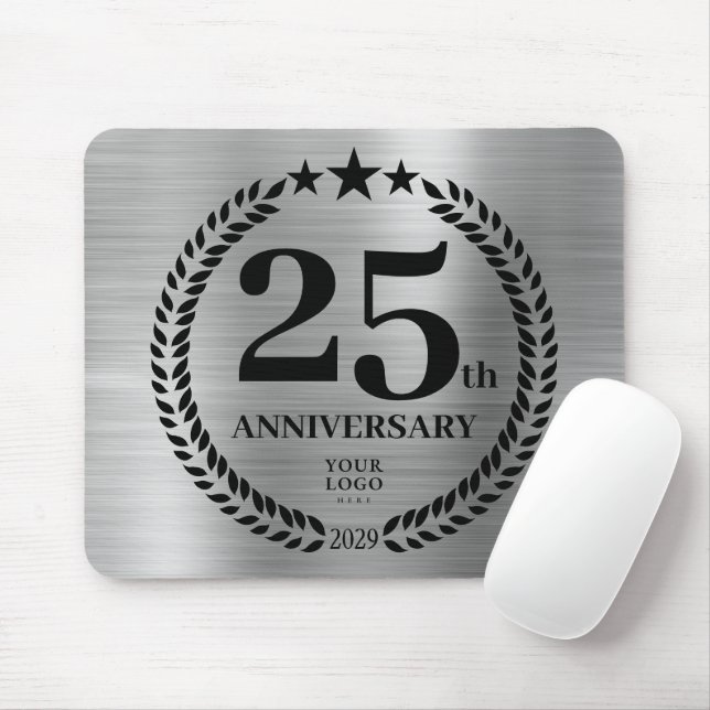 Mousepad Aniversário do logotipo comercial do 25 Silver (Com mouse)