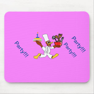 Mousepad Aniversário do Pato Chef Rosa