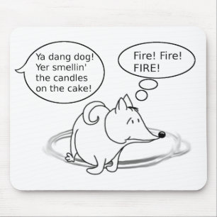 Mousepad Aniversário engraçado do cão dos desenhos anima